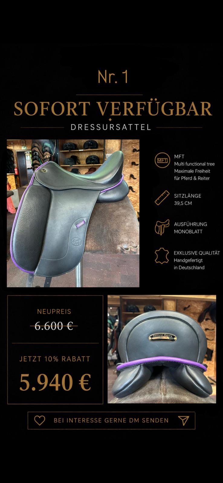 Dressursattel Nr. 1, Sitzlänge 39,5 cm, sofort verfügbar