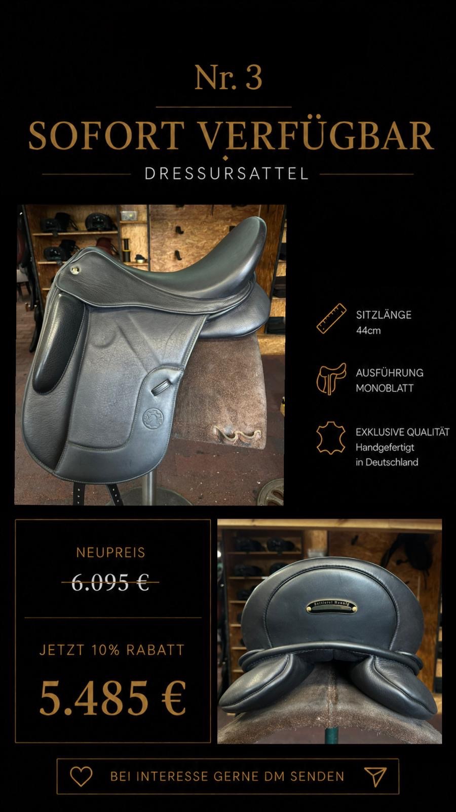 Dressursattel Nr. 3, Sitzlänge 44 cm, sofort verfügbar